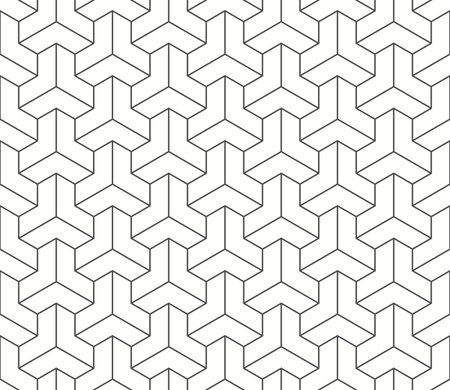 seamless modern geometric pattern with hexagon shape and line in dark grey, and white color, vector background illustration.のイラスト素材