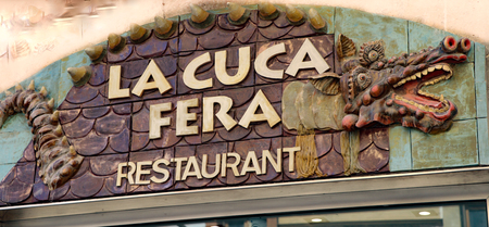One of the oldest restaurant in the old ancient city of Tarragona, Spainのeditorial素材