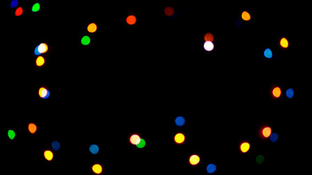 Dark background with blurred colorful bokeh with copy space.の写真素材