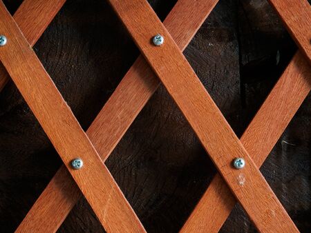 Crossed wood lathの写真素材