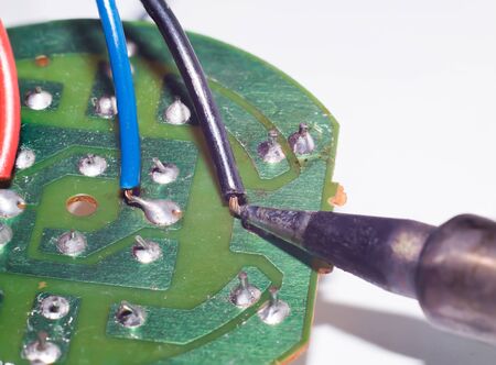 Repair of electronic devices, tin soldering partsの写真素材