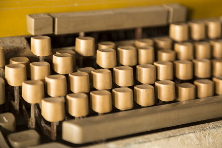 Close up photo of antique typewriter keysの写真素材