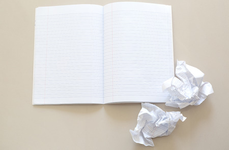 blank notebook on gray table business concept.の写真素材