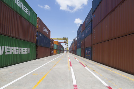 Bangkok, Thailand  28 June 2015 : At Port Authorrity of Thailand; Bangkok Port ; The port area is...