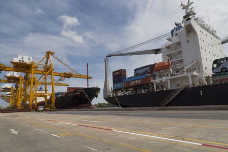 Bangkok, Thailand  28 June 2015 : At Port Authorrity of Thailand; Bangkok Port ; The port area is...