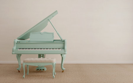 Grand piano with pastel color.3d renderingの写真素材