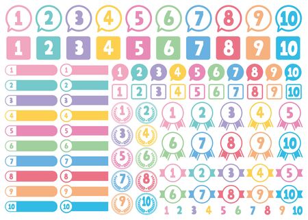 Number Set Illustrationのイラスト素材