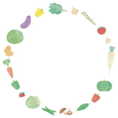 Illustrations of making circles with vegetablesのイラスト素材