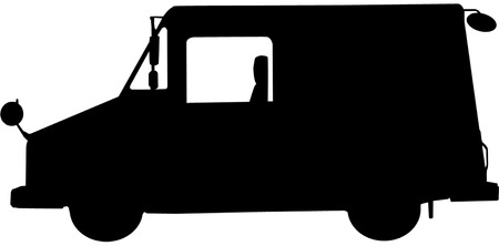 This is a postal vehicle, also known as a Long Life Vehicle (LLV).のイラスト素材