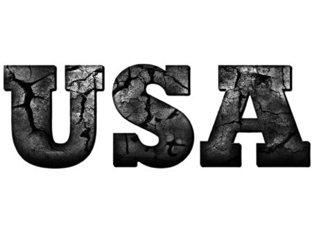 A grunge style USA text without the flag background.の写真素材