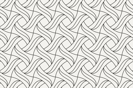 Geometric seamless pattern. Vector background with abstract line texture. Neutral monochrome wallpaper, black white simple light linear ornament for wrapping paper, textile. Decorative design elementのイラスト素材