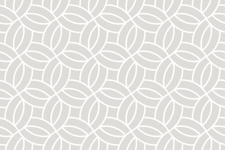 Geometric seamless pattern. Vector background with abstract line texture. Neutral monochrome wallpaper, grey white simple light linear ornament for wrapping paper, textile. Decorative design elementのイラスト素材