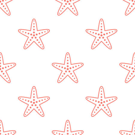 Starfish seamless pattern.