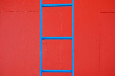 Metal ladder on a ferry boat. Abstract geometric background.の写真素材