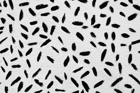 Abstract paint strokes pattern on textured wall. Black and white.の写真素材