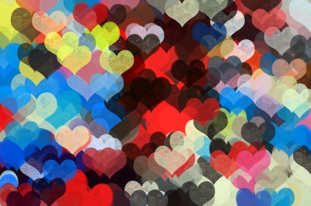 Colorful hearts pattern abstract grungy illustration. Love and romance background.の写真素材