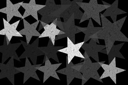 Stars at night grunge pattern abstract background illustration. Black and white.の写真素材