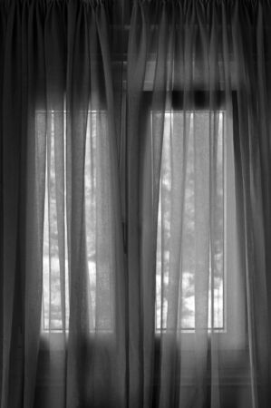 Closed window curtain abstract の写真素材