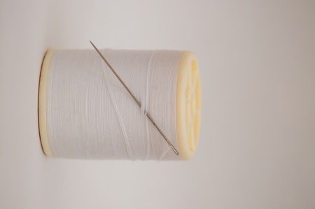 black  thread and needleの写真素材