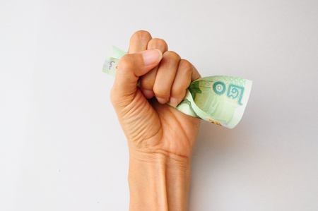 fighting finger and moneyの写真素材