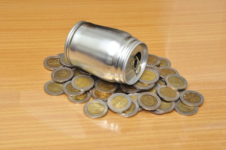 can and moneyの写真素材