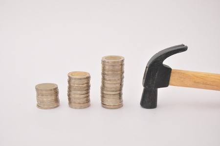 money and hammerの写真素材