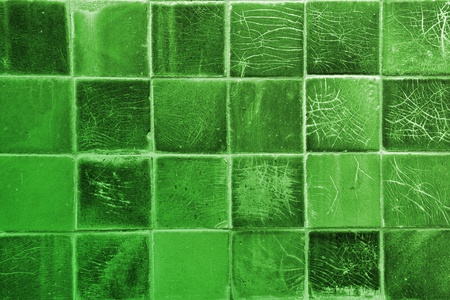 green color tile grunge backgroundの写真素材