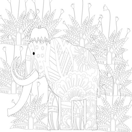 oloring book for children with a dinosaur in cartoon style, tyrannosaurusの写真素材