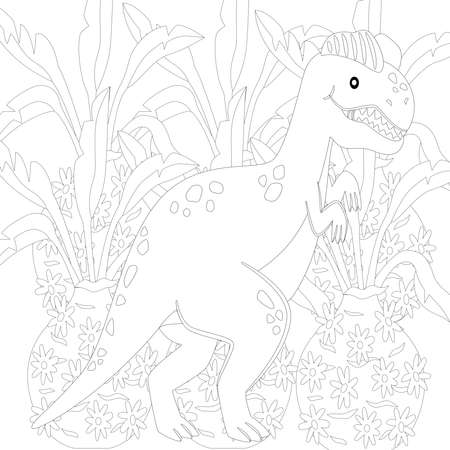 Spinosaurus Dinosaur. Dino Coloring Pages. Animal coloring book pages for Adults.の写真素材