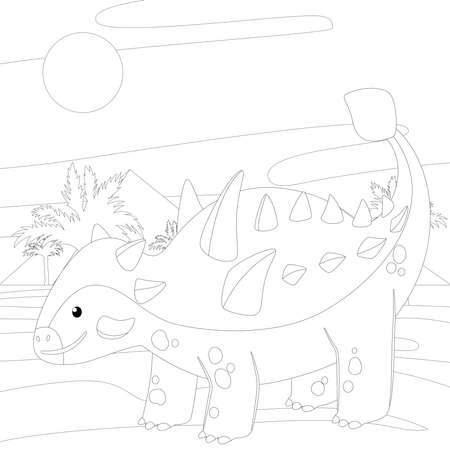 Spinosaurus Dinosaur. Dino Coloring Pages. Animal coloring book pages for Adults.の写真素材