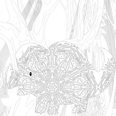 Spinosaurus Dinosaur. Dino Coloring Pages. Animal coloring book pages for Adults.の写真素材