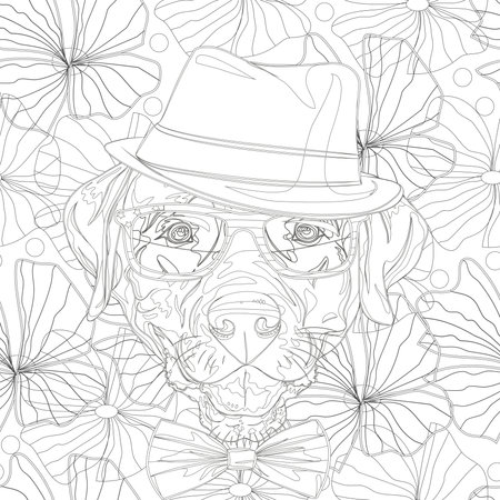 dog coloring book
Adult coloring page, book a cute isolated dog, image for relaxing. Zen art style.dog coloring books for adults,の写真素材