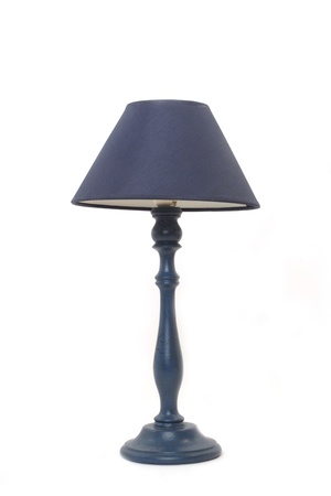 blue floor lamp isolated on white backgroundの写真素材