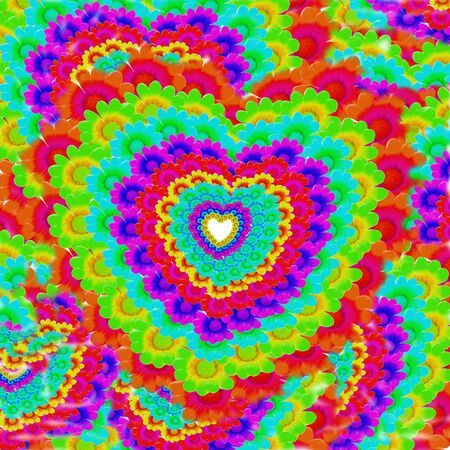 background bright colors of hearts
