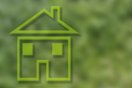 green home icon in background blurの写真素材