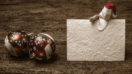 Christmas greeting cards with empty space for messageの写真素材