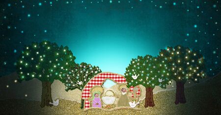 Christmas Nativity Scene greeting card.の写真素材