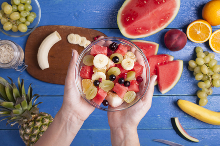 Fruit salad from fresh fruitの写真素材