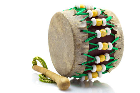 turkish drum isolated over white backgroundの写真素材