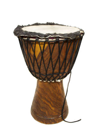 Big djembe drum on the white background.の写真素材