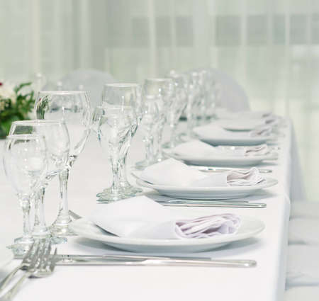 serving of table for a supper in a restaurant