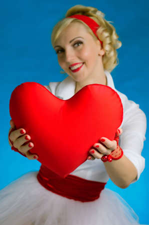 woman heart Valentine's Dayの写真素材