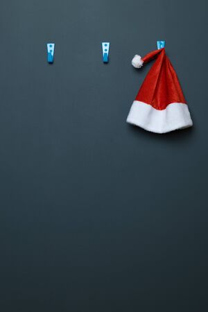Creative christmas concept, red santa claus hatの写真素材