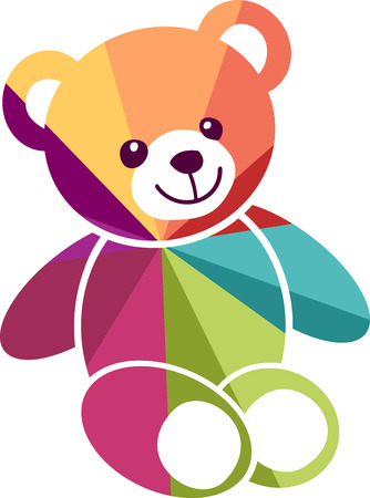 One gold icon illustration of a teddy very colorful for child and adultのイラスト素材