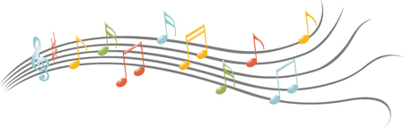 Colored music notesのイラスト素材