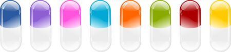 Drugs of different colors are alignedのイラスト素材