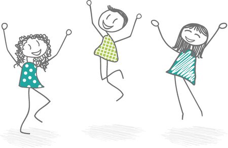 Jump for joy ilustrationのイラスト素材