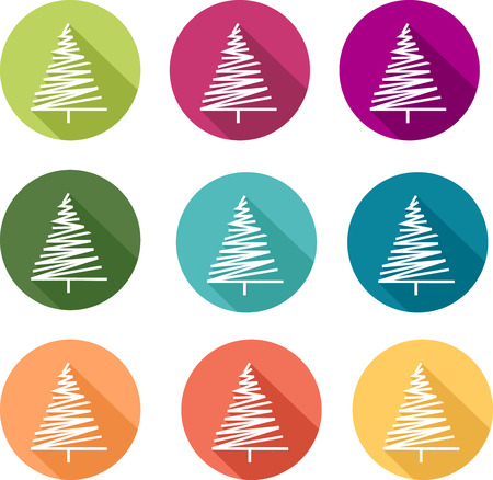 Colored pine tree iconのイラスト素材