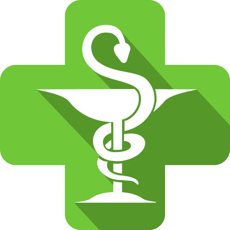 Pharmacy icon in a pharmacy crossのイラスト素材