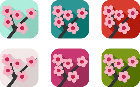 Colorful flower iconのイラスト素材